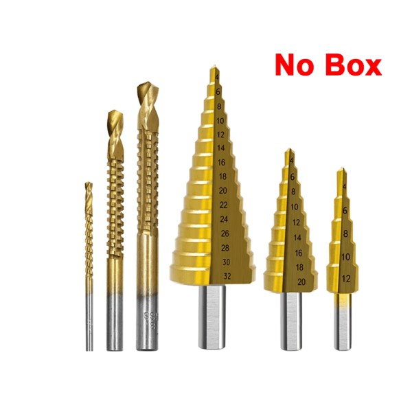 New 6Pcs 4-12Mm 4-20Mm 4-32Mm HSS round Handle Step Drill Bit Set