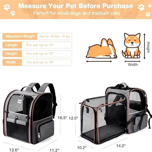 Pet Supplies Portable Breathable Double Shoulder Cat Bag